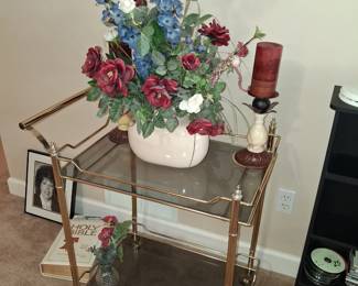 Brass/glass serving cart