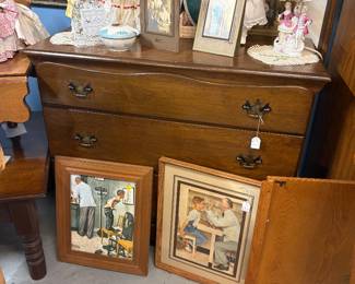 Nice solid wood three door dresser with mirror