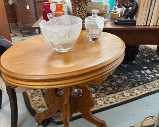 Walnut Oval Eastlake Style Table