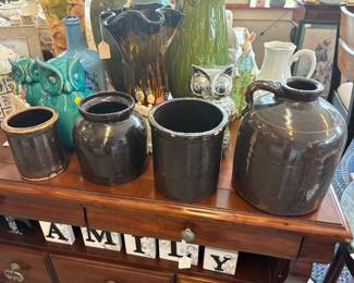 Wonderful crocks and jug