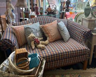 Great Loveseat. Camel back design and rolled arms
