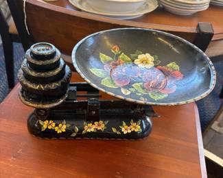 Scale with weights - tole painted