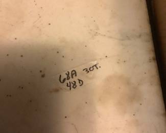 Size tbl iron frame. Marble…?