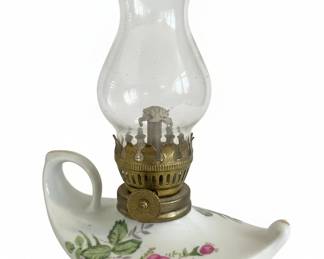Miniature Ceramic Floral Oil Lamp