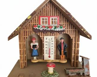 Vintage Joggili or Toggili Black Forest Weather House Thermometer