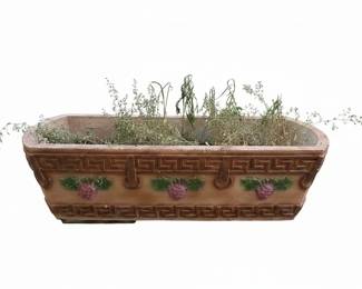 Terracotta Planter with Greek Key and Grape Motif second image