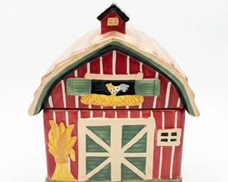 Farmhouse Barn Cookie Jar and Rustic Kitchen Plaque Set second image