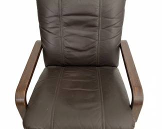 Vintage Bentwood and Leather Lounge Chair