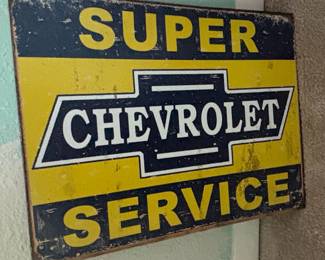 Chevrolet Super Service Tin Sign