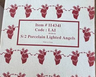 Porcelain Lighted Angels Set