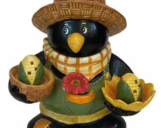 Penguin scarecrow salt and pepper shakers