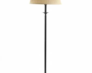 Black Metal Floor Lamp with Pleated Shade