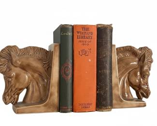 Vintage Ceramic Horse Head Bookends