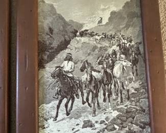 Frederic Remington Cheyenne Scouts Patrolling the Big Timber of the North and The Emigrants Prints Set of  third image