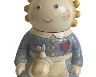 Vintage Treasure Craft Sugar Rag Doll Ceramic Cookie Jar