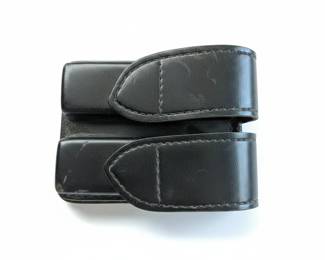 Black Leather Double Magazine Pouch