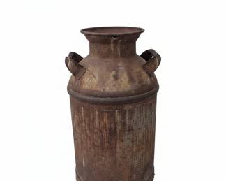 Antique Gallon Galvanized Metal Milk Can with Lid