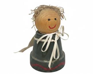 HandPainted Wooden Folk Doll Figurine