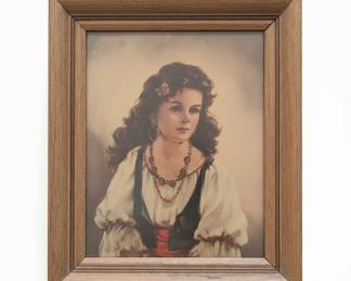 Vintage Framed Print of Elena by Ann Allaben