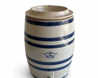 Robinson Ransbottom Blue Crown Stoneware Water Cooler Crock with Spigot
