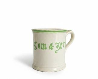 Tom and Jerry Ceramic Mug with Gold Trim