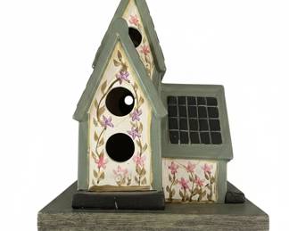 Glitzhome Decorative Birdhouse with Floral Motifs
