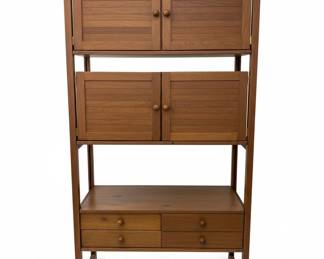 MidCentury Modern Style Wood Cabinet with Drawers and Doors