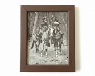 Frederic Remington Cheyenne Scouts Patrolling the Big Timber of the North and The Emigrants Prints Set of 