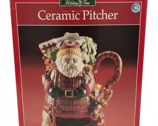 Holiday Time Ceramic Santa Claus Pitcher
