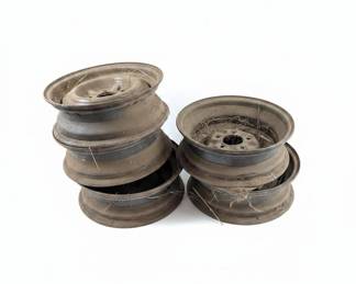 Vintage Steel Wheel Rims  Set of