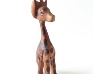 HandCarved Wooden Giraffe Figurine African Art