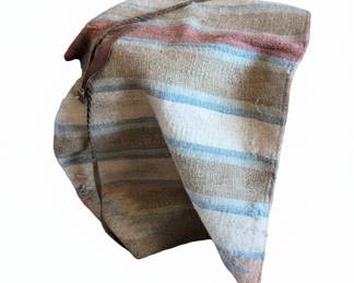 Woven Saddle Blanket with Braided Leather Straps