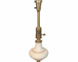 Vintage Stiffel Brass and Milk Glass Table Lamp