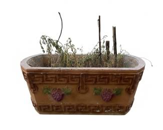 Terracotta Planter with Greek Key and Grape Motif third image