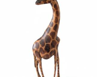 Hand Carved Wooden Giraffe Figurine from Kenya
