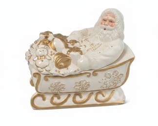 Santa Claus Sleigh Cookie Jar  World Bazaars