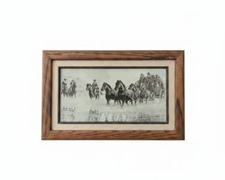 Stagecoach Western Scene Print by Mary Lehman