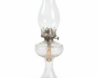 Vintage PA Mfg. Co. Clear Glass Oil Lamp