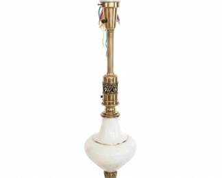 Brass and Milk Glass Stiffel Style Torchiere Floor Lamp