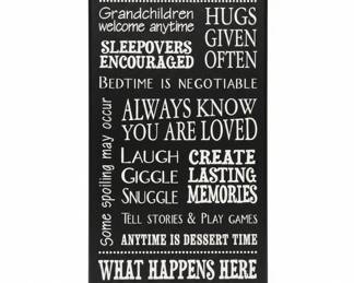 Wooden Nanas Rules Wall Plaque
