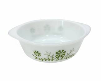 Glasbake Green Daisy Casserole Dish