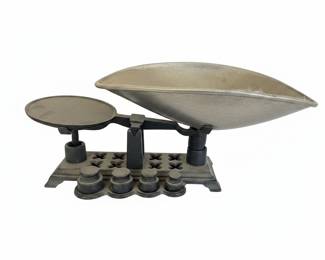Antique Cast Iron Balance Scale with Weights