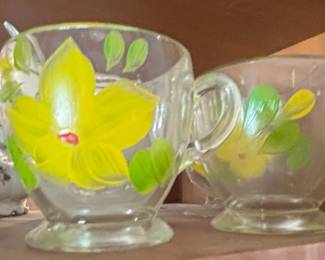 Vintage Porcelain Rose Tea Set with HandPainted Glass Creamer and Sugar Sets third image