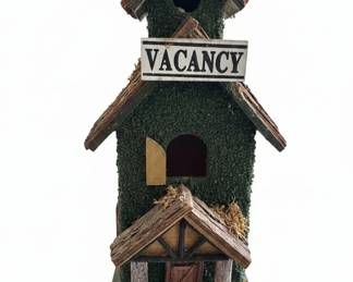 Whimsical MultiLevel Birdhouse with Vacancy Sign