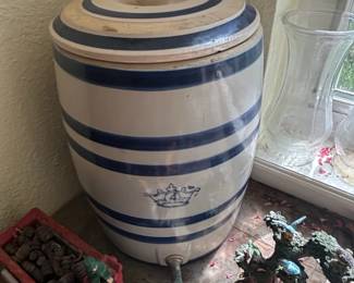 Robinson Ransbottom Blue Crown Stoneware Water Cooler Crock with Spigot second image