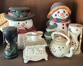 Assorted Ceramic Figurines and Salt and Pepper Shakers  Primarily Farm Animals and Holiday Themes third image