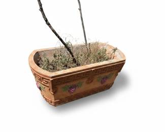 Terracotta Planter with Greek Key and Grape Motif