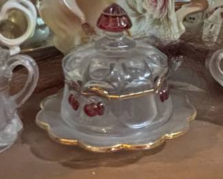 VictorianStyle Porcelain and Glass Decorative Set with Lefton and CapodimonteStyle Pieces second image