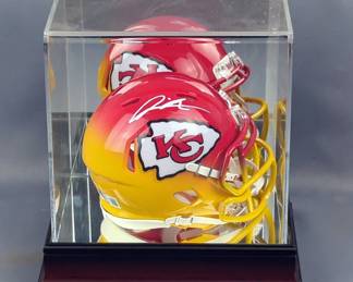 Autographed Riddel Mini Helmet With Mirror Backed Display Case, 9" x 8.5" x 6.5"