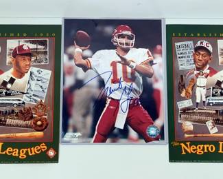 Autographed Kansas City Chiefs Trent Green Photo And Negro League 1996 Posters, Qty 2